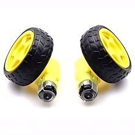 Single Shaft 300RPM BO Motor with Wheels (2pcs) - View 1