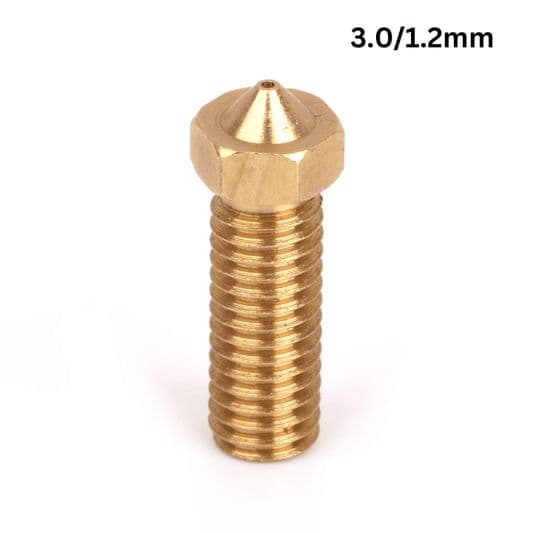 V6 Volcano Brass Length Extruder Nozzle 3.0mm x 1.2mm - View 1