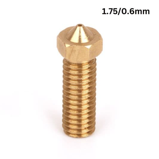 V6 Volcano Brass Length Extruder Nozzle 1.75mm x 0.6mm - View 1