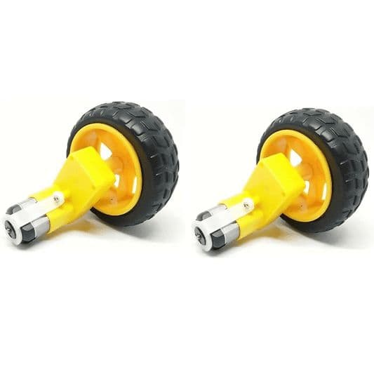 Single Shaft L-Shaped 60 RPM BO Motor with 65X25mm Wheel - 2 Sets - View 1