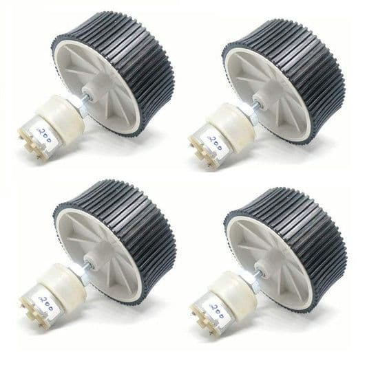 200 RPM GEAR MOTOR+10X4 WHEEL - SET OF 4 - View 1