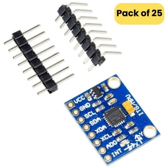 MPU-6050 Triple-Axis Accelerometer & Gyroscope Module (Pack of 25) - View 1