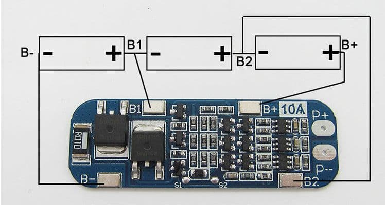 3S 10A 12V 18650 Lithium Battery Charger Board Protection Module - View 2
