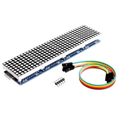MAX7219 LED Dot Matrix 4 In 1 Display with 5P Line Module(RED) - View 1
