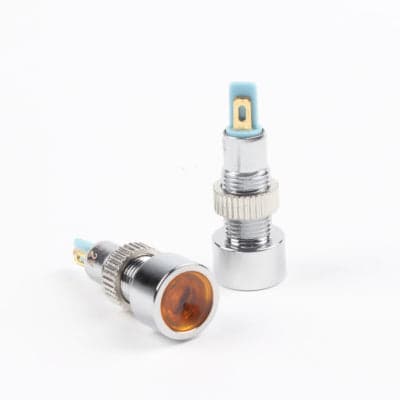 Indicator LED 8mm Waterproof Yellow Light Panel Mount - View 1