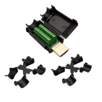 HDMI Male Jack Plug 19 Pin Breakout Terminals Solderless Connector With Case - View 1