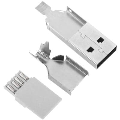 USB type A male connector for soldering - View 1