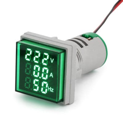 ProMax 3 in 1 Voltage Current Frequency Indicator Display Panel 22mm Green - View 1