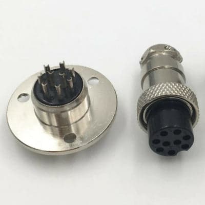 9 Pin GX16 Male Female Panel Mount Aviation Connector with 3 Hole Circular Flange - View 1