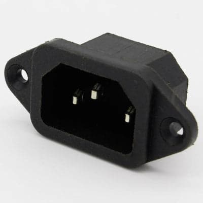 C14 IEC Electrical AC Power Socket Male Connector 250V 3 Pin - View 1
