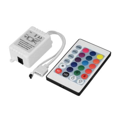 RGB 5050 LED Strip Controller box with 24 Key IR Remote Control 12V - View 1
