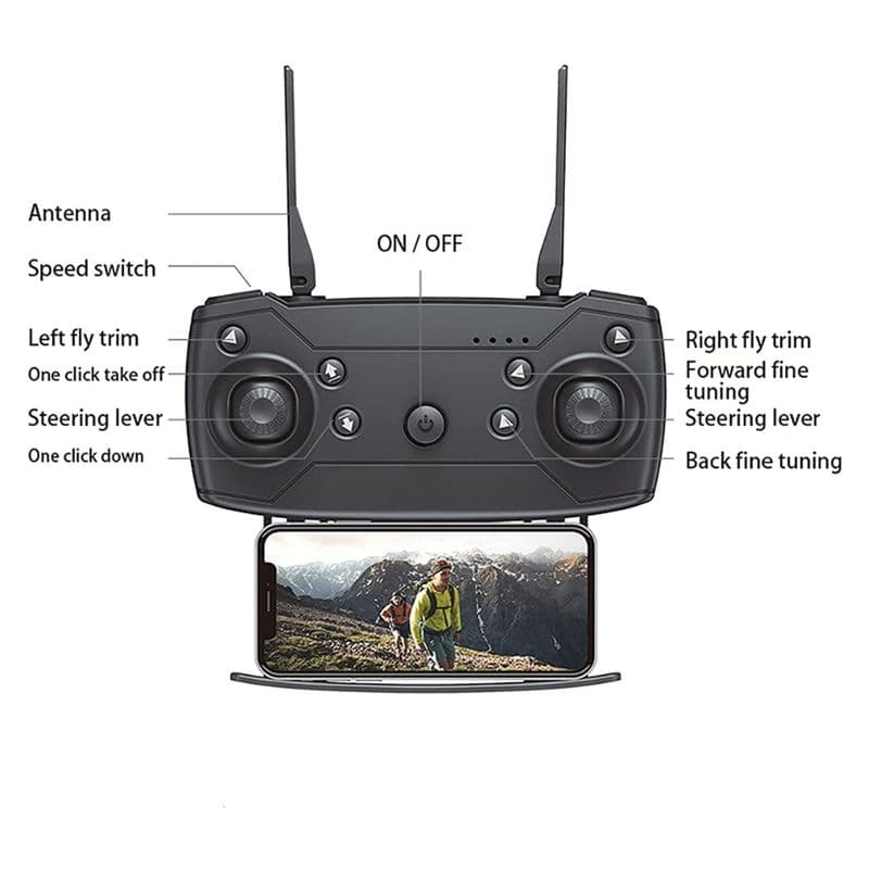 E88 Pro RC Mini Drone with 4K Camera - View 3