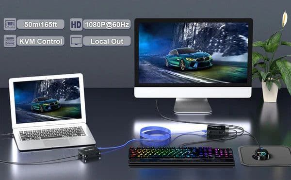 Black-i HDMI KVM Extender Over LAN with USB 2.0 - View 2