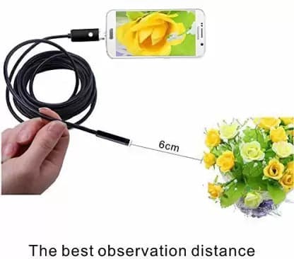 IC PLUS 6 Waterproof Endoscope Mini HD Camera Snake Tube 7 mm Lens USB Inspection 6 LED Borescope Camera with 2 m Wire for Android Phone PC & Notebook Security Camera Sports and Action Camera (Black, 2 MP) - View 2