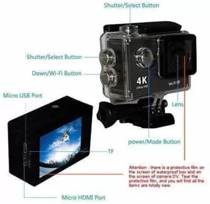 GEEKDEX GoPro Action camera GoPro Action Camera 4k20MP Wifi 30M Waterproof Action Camera Sports DV Camcorder Sports and Action Camera (Black, 20 MP) - View 2