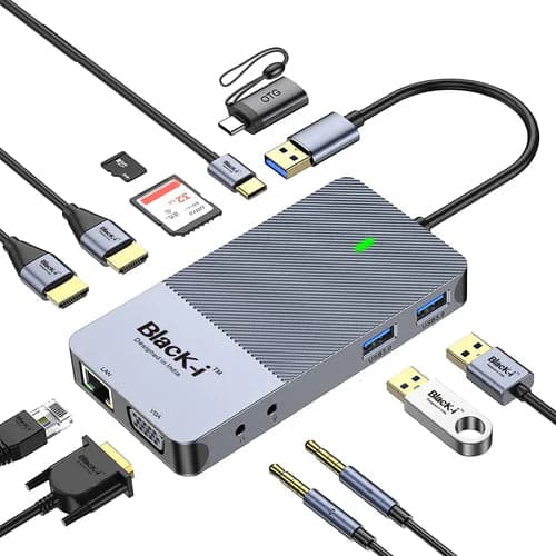 Black-i USB 3.0 / USB-C DisplayLink Docking Station - View 1