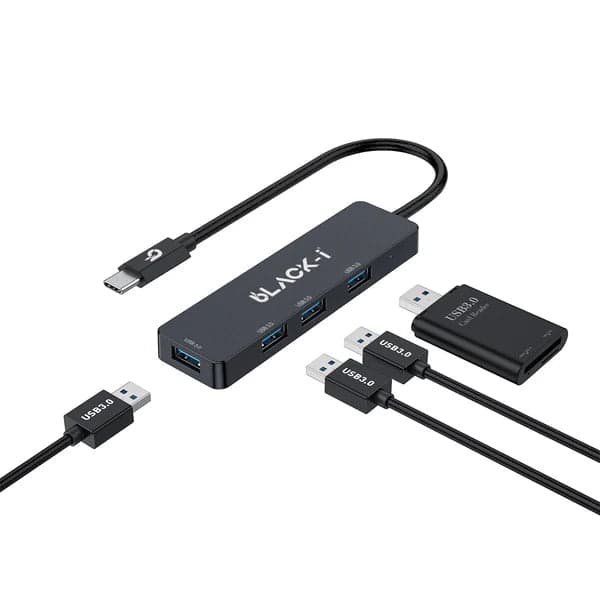 Black-i USB-C to 4-Port USB 3.0 Hub 0.25M - View 1