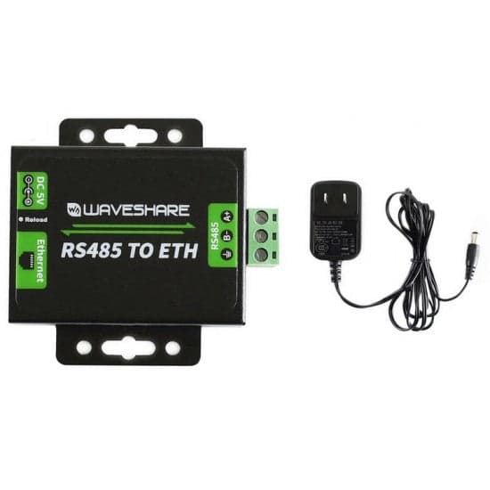 Waveshare Industrial RS485 to Ethernet Converter (EU)- Power Supply Included - View 2