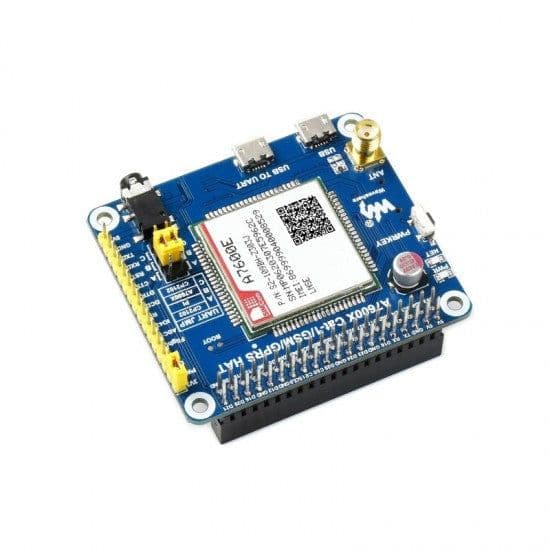 A7600E LTE Cat-1 HAT for Raspberry Pi, Low Speed 4G Module, 2G GSM / GPRS - View 1
