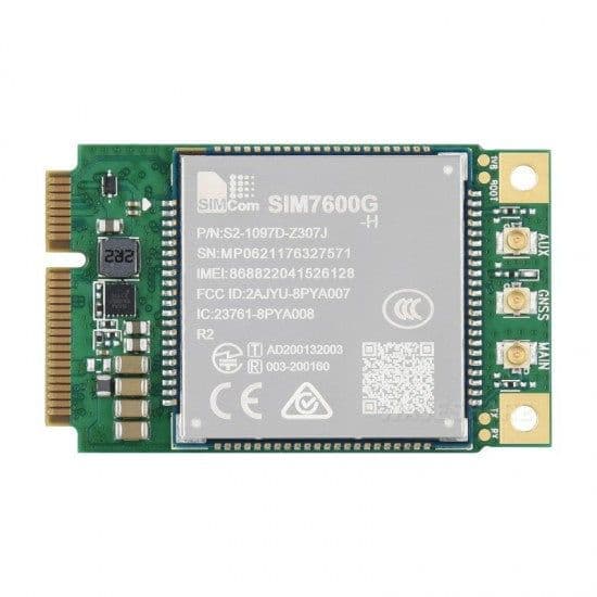 SIM7600G-H-PCIE SIMCom Original 4G LTE Cat-4 Module, Global Coverage, GNSS, Mini-PCIe Connector - View 1