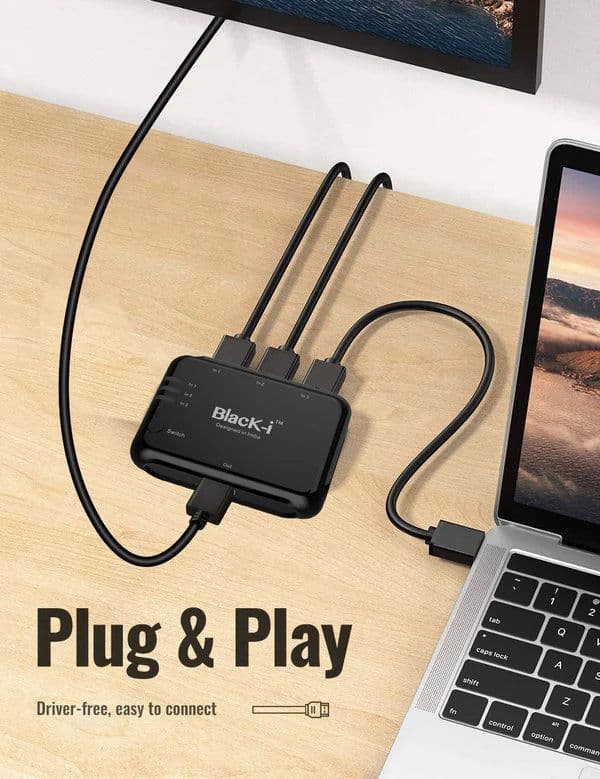 Black-i HDMI 4k Switcher - 3 Input 1 Output - View 2