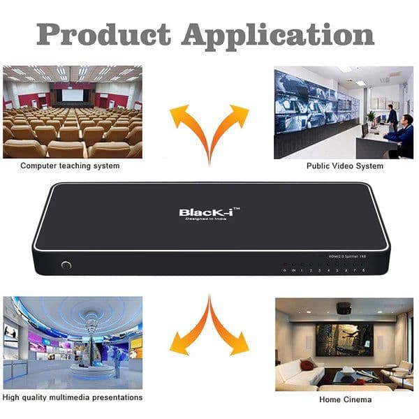 Black-i HDMI 1 Input 8 Output Splitter - View 3