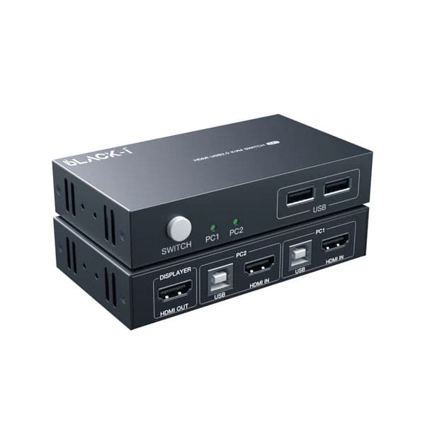 Black-i HDMI 2 in 1 Out KVM Switch 4K - View 1