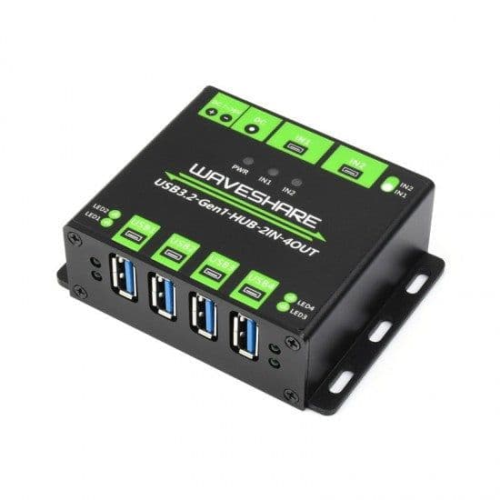 Industrial grade USB HUB, Extending 4x USB 3.2 Ports, Switchable dual hosts, Multi Protections - View 1