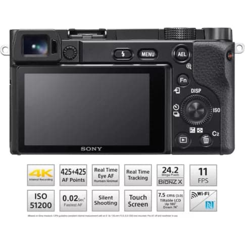 Sony Alpha ILCE-6100X with Upgraded SELP1650 (Ver 2) Power Zoom Lens + SEL55210 Lens - View 3