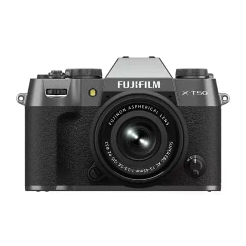 Fujifilm X-T50 Mirrorless Camera with XC 15-45mm F/3.5-5.6 OIS PZ Lens, Charcoal Silver - View 1