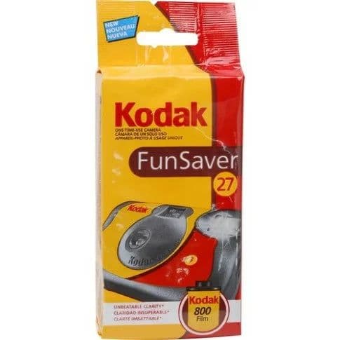 Kodak Funsaver 35mm One-Time-Use Disposable Camera ISO-800 with Flash – 27 Exposures (USED) - View 1