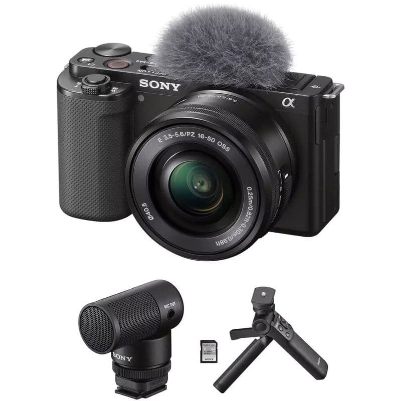 Sony ZV-E10 Mirrorless Camera with 16-50mm Lens and Content Creator Kit (Black) - View 1