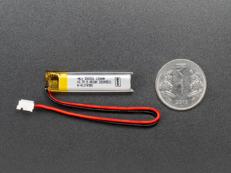 Lithium Ion Polymer Battery - 3.7V 130mAh - View 2