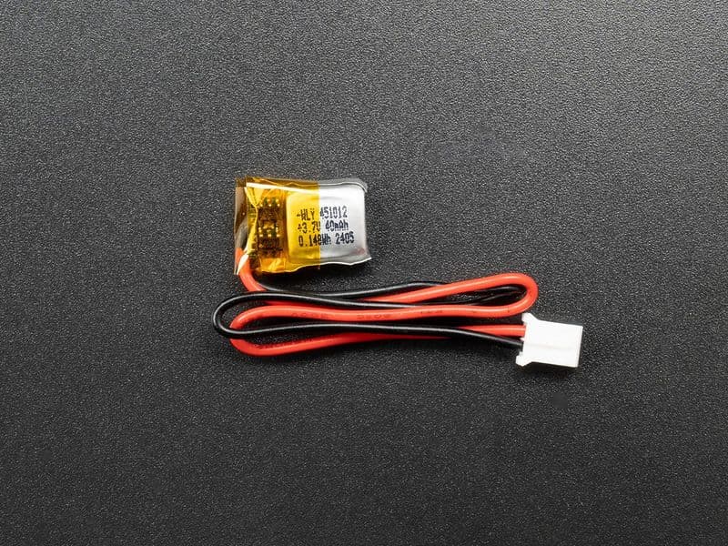 Lithium Ion Polymer Battery - 3.7V 40mAh - View 1
