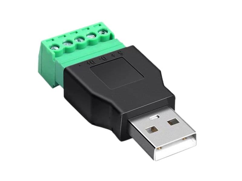 USB-A Male Plug / Female Socket 5-pin Terminal Block - View 1