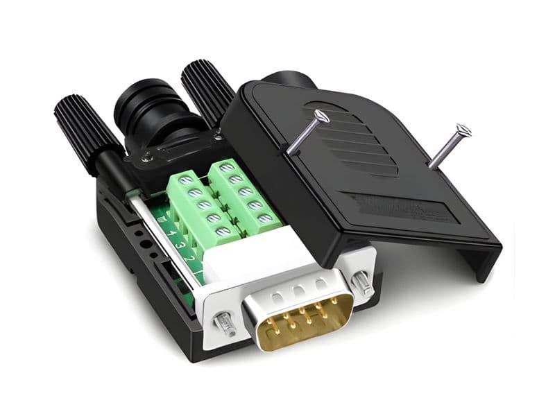 DE-9 (DB-9) RS232 to Terminal Block with Plastic Body - View 1