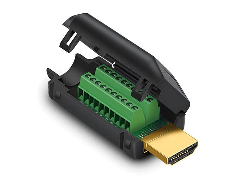 HDMI 2.0 Plug to Terminal Block with Plastic Body - View 1
