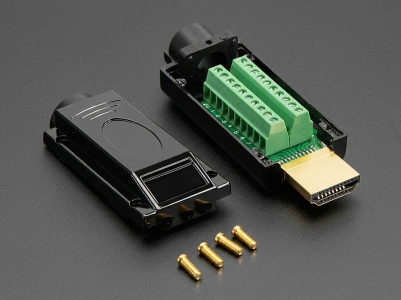 HDMI 2.0 Plug to Terminal Block with Metal Body - View 1