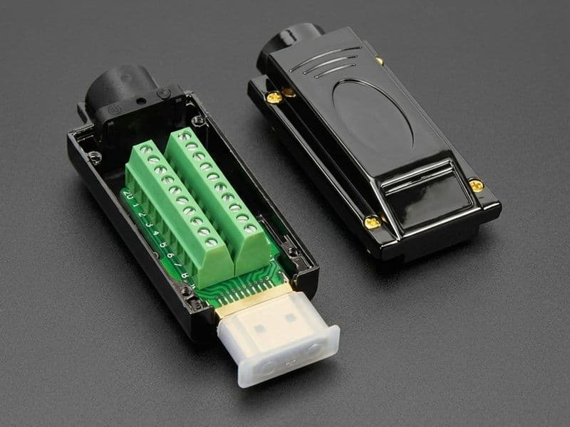 HDMI 2.0 Plug to Terminal Block with Metal Body - View 2