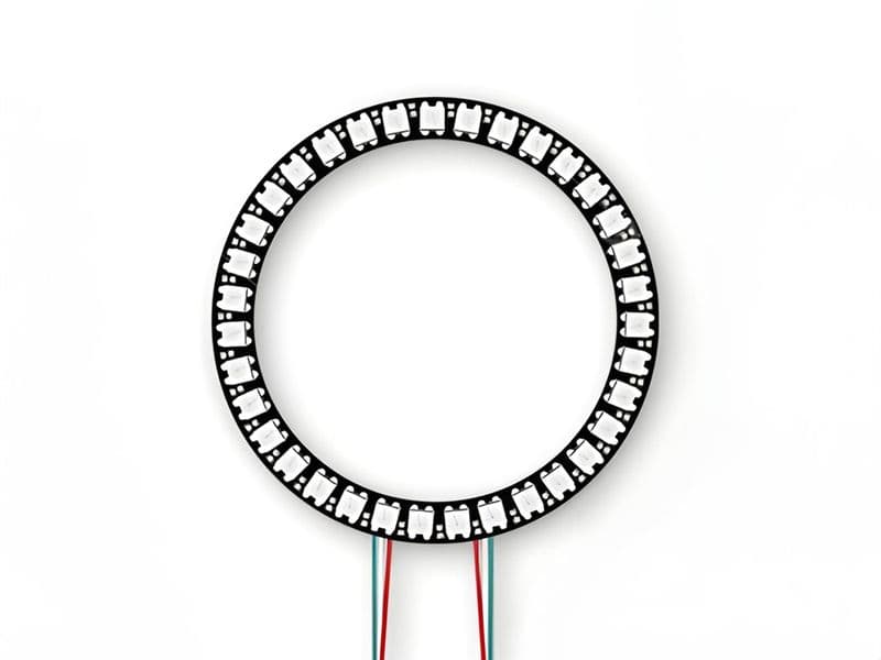 WS2812B 5050 RGB LED Ring with Wires and Connectors - View 2