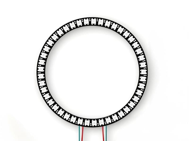 WS2812B 5050 RGB LED Ring with Wires and Connectors - View 3