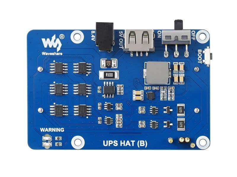 UPS HAT (B) for Raspberry Pi, Supports 18650 Li-Ion Battery - View 1