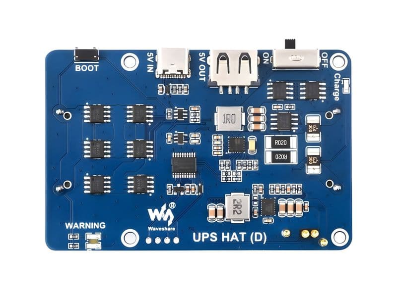UPS HAT (D) for Raspberry Pi, Supports 21700 Li-Ion Battery - View 1