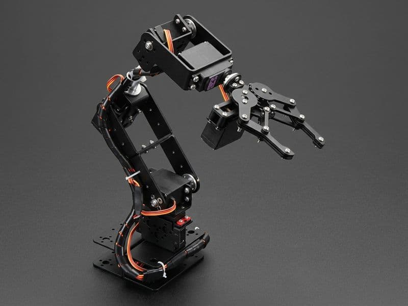 6 DOF Metal Robotic Arm Kit with Servo Motors & Gripper – Arduino & Raspberry Pi Compatible - View 1