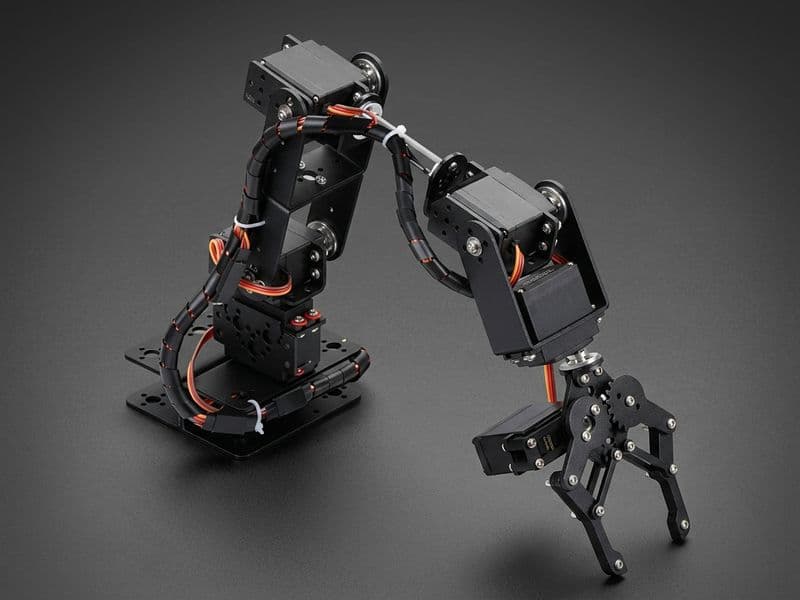 6 DOF Metal Robotic Arm Kit with Servo Motors & Gripper – Arduino & Raspberry Pi Compatible - View 2