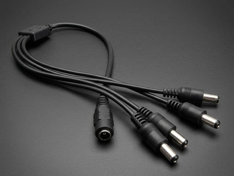 4-Way 2.1mm DC Barrel Jack to Plug Splitter - View 1