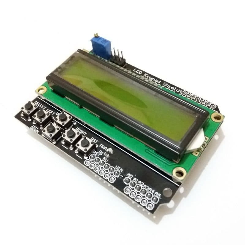 1602 LCD Display Shield for Arduino with Push Buttons & Brightness Control - View 2