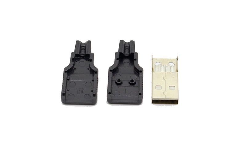 USB 2.0 Type A Socket 4 Pin Plug Connector - View 3