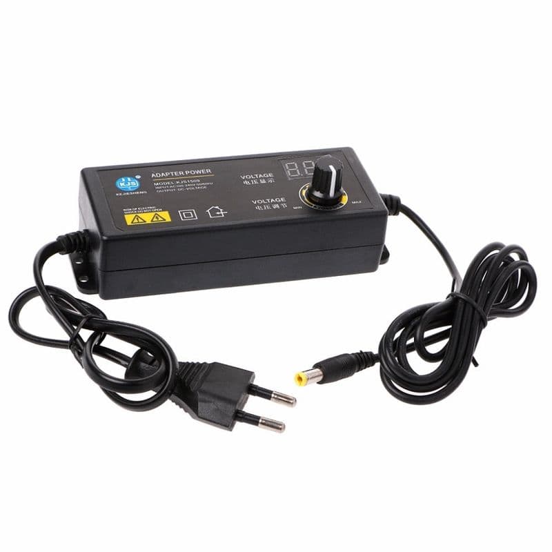 60W 3-12V 5A Adjustable Power Supply with Voltage Display - View 1