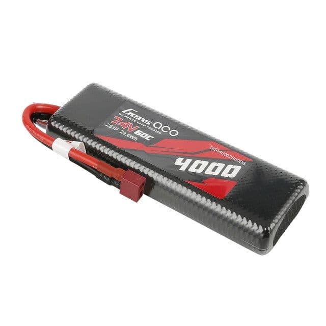 Gens Ace 4000mAh 7.4V 60C 2S1P HardCase Lipo Battery Pack 8# With Deans Plug - View 1